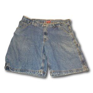 Mens Faded Glory Blue Denim Jean Carpenter Shorts Size: 40
